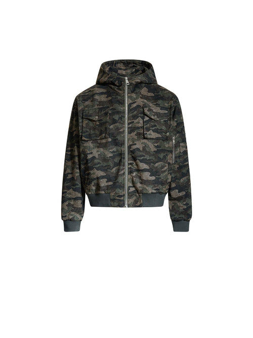 Camouflage Hooded Cargo Jacket