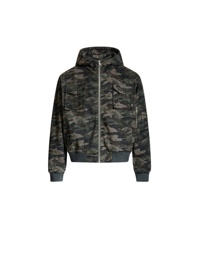 Camouflage Hooded Cargo Jacket