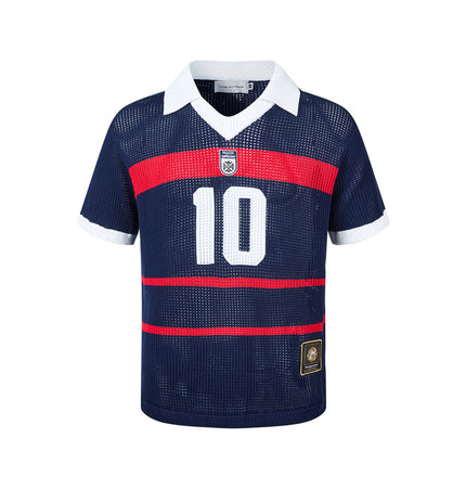 10-Size Jacquard V-neck Knit Polo Shirt Short Sleeve T-Shirt Men's Summer Hollow Mesh Breathable Jersey Sports Casual