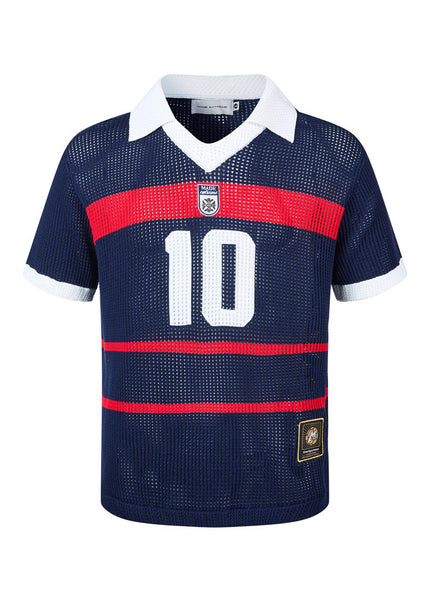 10-Size Jacquard V-neck Knit Polo Shirt Short Sleeve T-Shirt Men's Summer Hollow Mesh Breathable Jersey Sports Casual