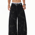 Patchwork Graffiti Washed Jeans