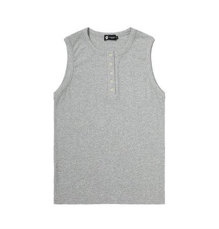 Ribbed Half-Button Tank