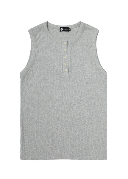 Ribbed Half-Button Tank