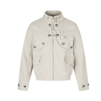 Magic Bear 2026 New Light Asia Street Functional Workwear Jacket Punk Button Design Motorcycle Jacket Short Style