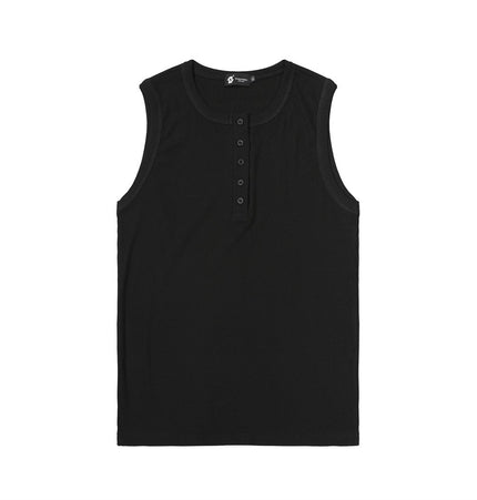 Ribbed Half-Button Tank