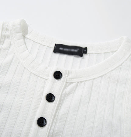 Ribbed Henley Knit Tank