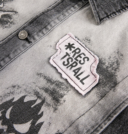Hand-Painted Distressed Denim Set