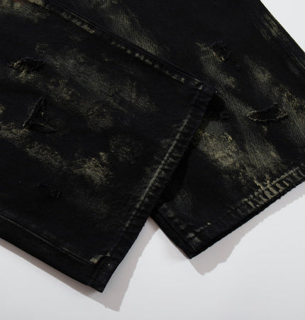 Patchwork Graffiti Washed Jeans