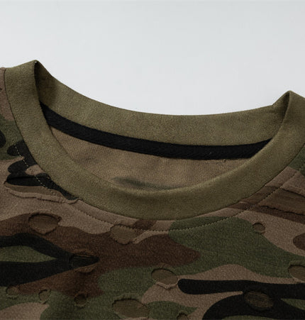 Distressed Camo Wide-Shoulder Tank