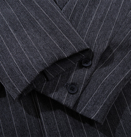 Pinstripe Single-Button Suit Set