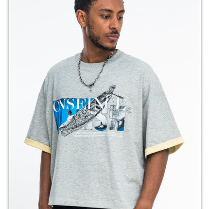 ONSEVENINE Cooling Breathable Direct-Spray Printed Short Sleeve, Loose Casual Short Neckline, Summer Unisex T-Shirt