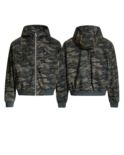 Camouflage Hooded Cargo Jacket