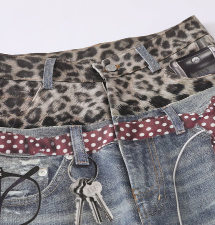 Leopard  Two-Piece Jeans