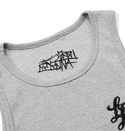 Minimal Embroidered U-Neck Tank