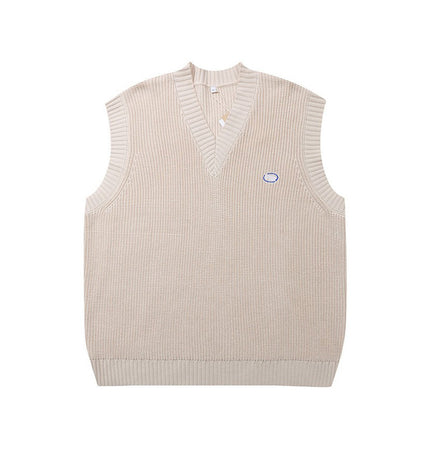 Minimal V-Neck Knit Sweater Vest