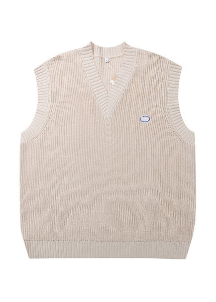 Minimal V-Neck Knit Sweater Vest