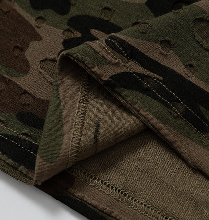 Distressed Camo Wide-Shoulder Tank