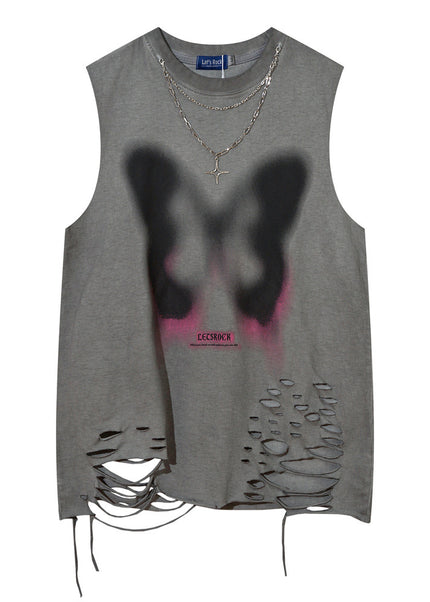 Butterfly Chain Distressed Tank
