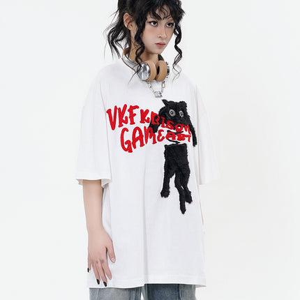 Cat Towel Embroidered Tee