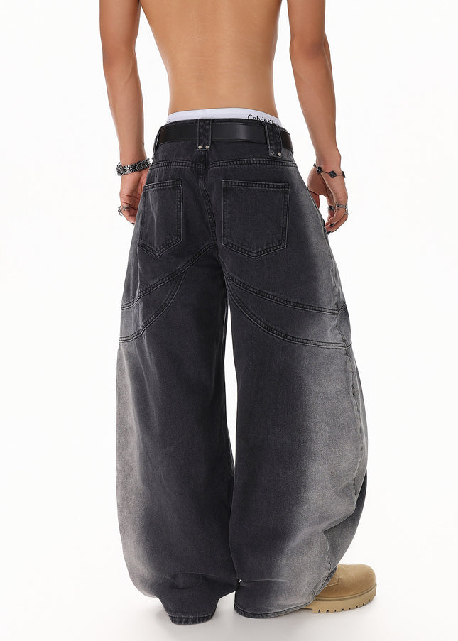 Gradient Deconstruction Scimitar Jeans