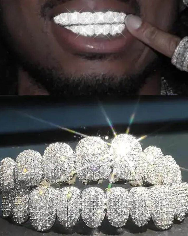 14K Gold-Plated 10-Tooth Grillz Set