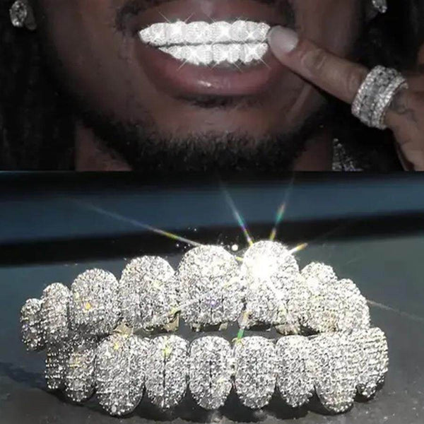 14K Gold-Plated 10-Tooth Grillz Set