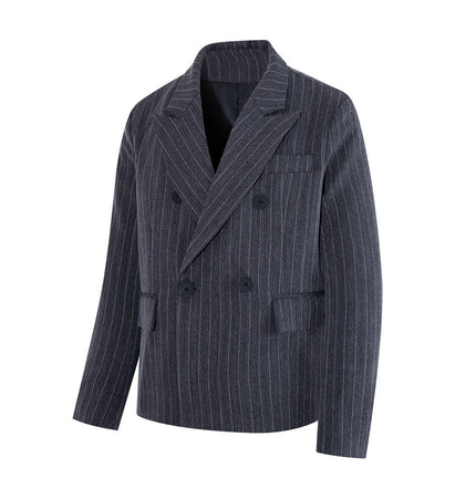 Pinstripe Single-Button Suit Set