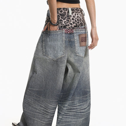 Leopard  Two-Piece Jeans