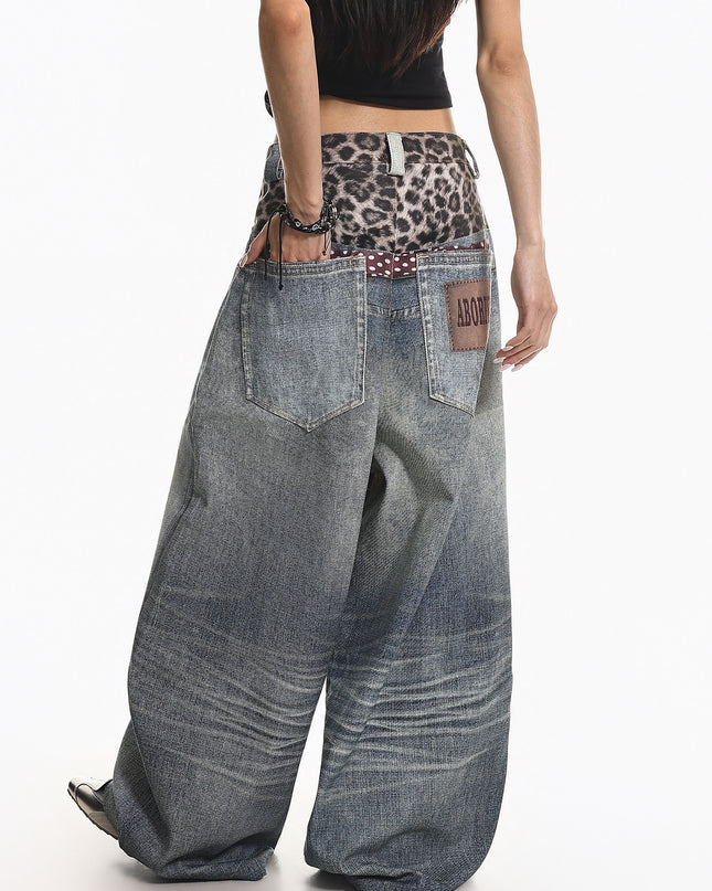 Leopard  Two-Piece Jeans