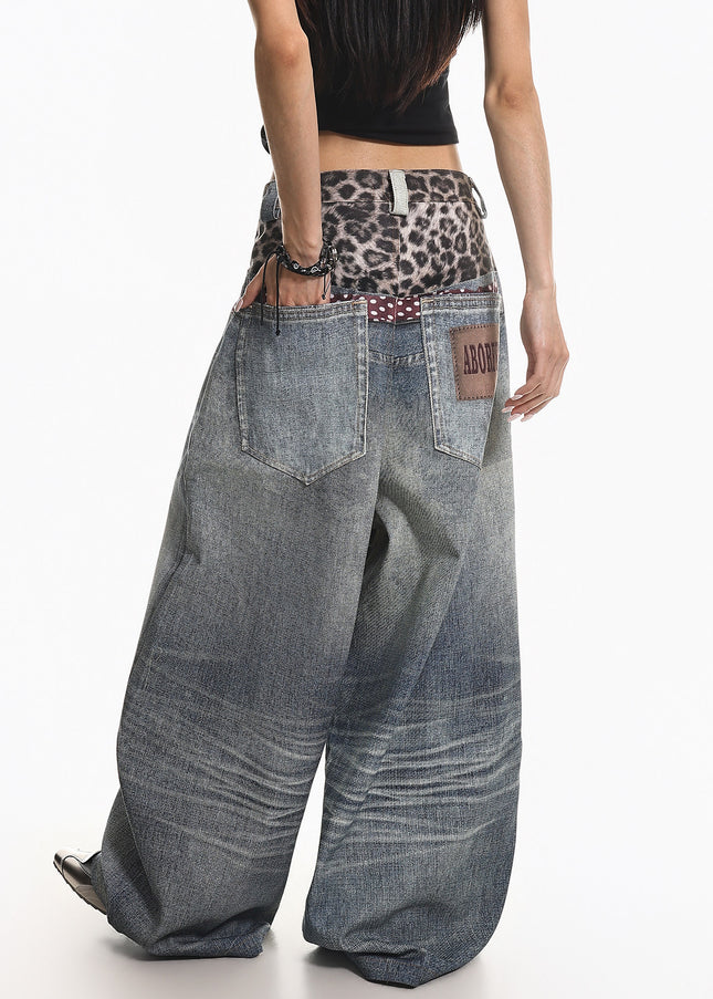Leopard  Two-Piece Jeans