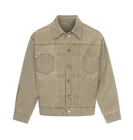 Punk Cropped Denim Work Jacket
