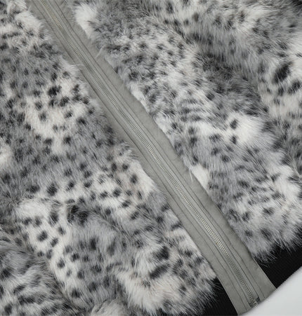 Leopard Faux-Fur Collar Jacket