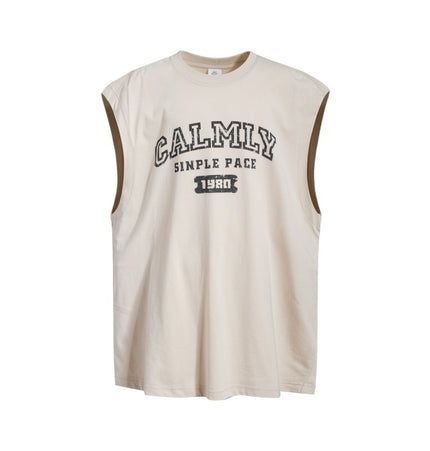 Letter Graphic Wide-Shoulder Tank