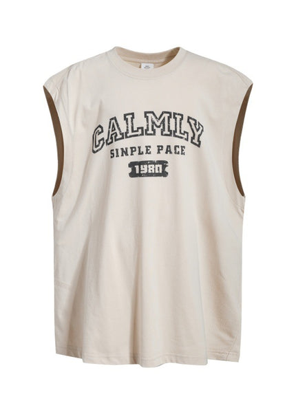 Letter Graphic Wide-Shoulder Tank