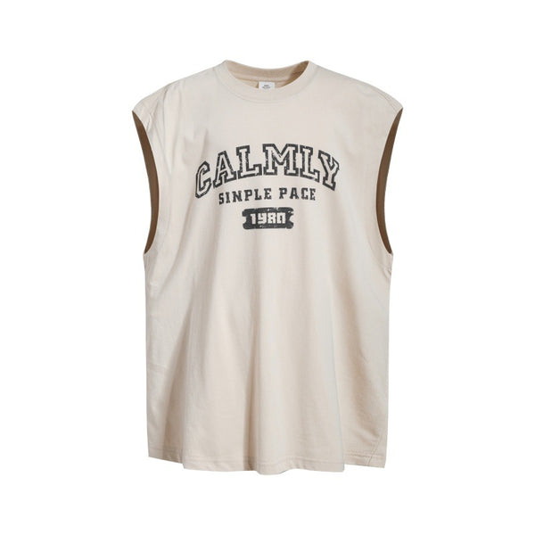 Letter Graphic Wide-Shoulder Tank