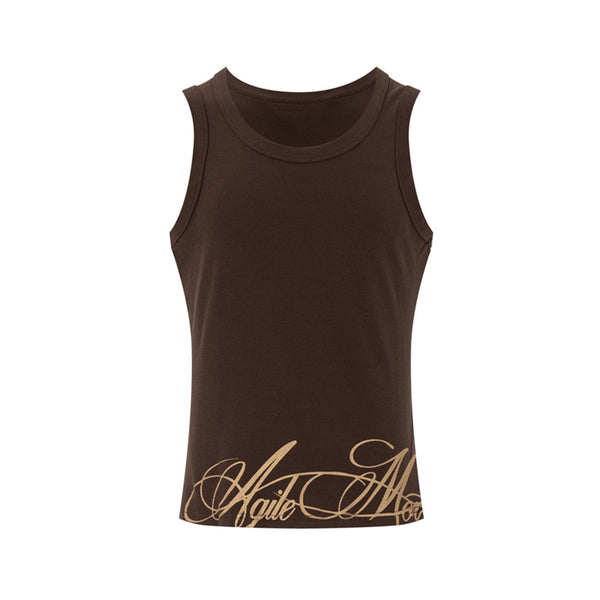 Floral Letter Slim-Fit Tank