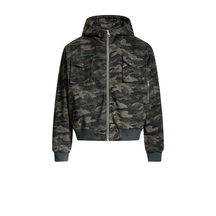 Camouflage Hooded Cargo Jacket