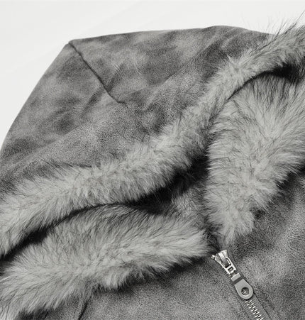 Tie-Dye Faux-Fur Hooded Jacket