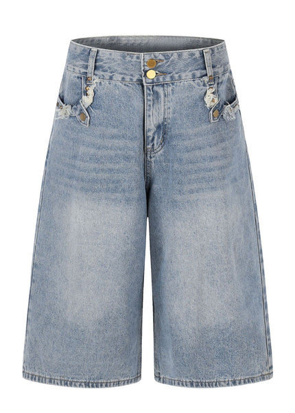 Patchwork Denim Shorts