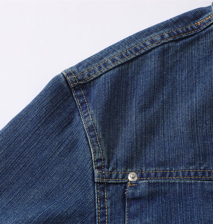Multi-Pocket Vintage Denim Jacket