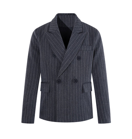 Pinstripe Single-Button Suit Set