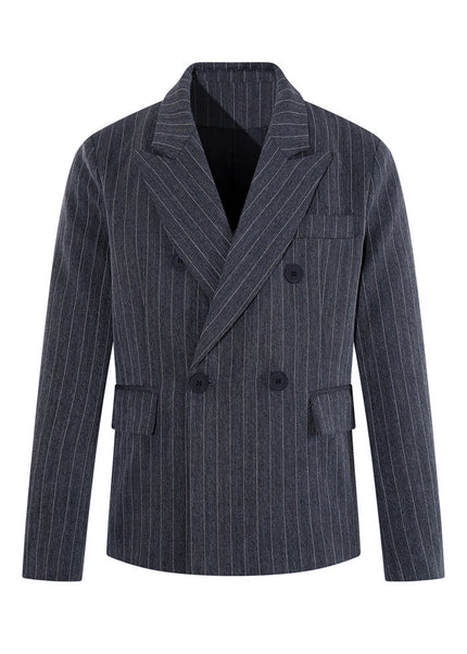 Pinstripe Single-Button Suit Set
