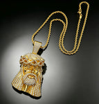 18K gold pendant + 50cm braided necklace / DZ-016