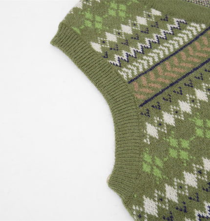 Diamond Jacquard Knit Vest