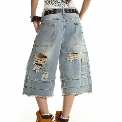Double Waist Cropped Jeans