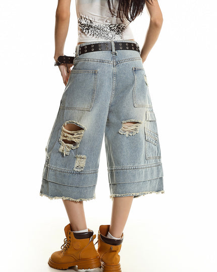 Double Waist Cropped Jeans