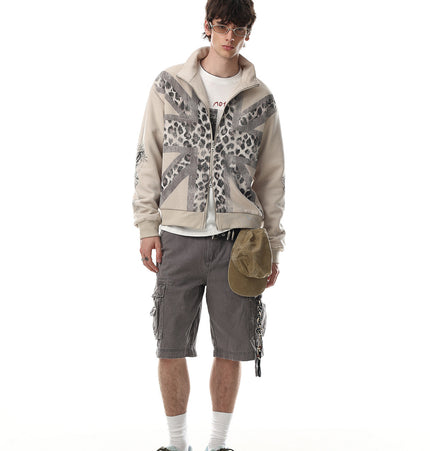 Vintage Leopard Zip Hoodie
