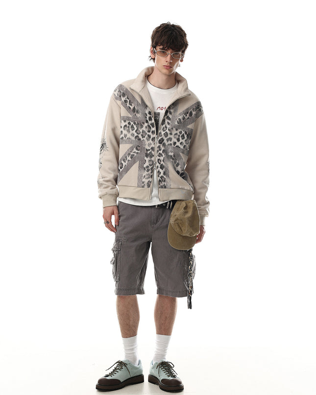 Vintage Leopard Zip Hoodie
