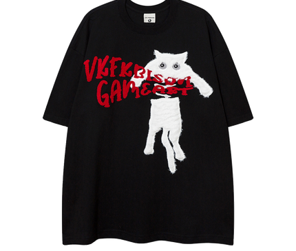 Cat Towel Embroidered Tee