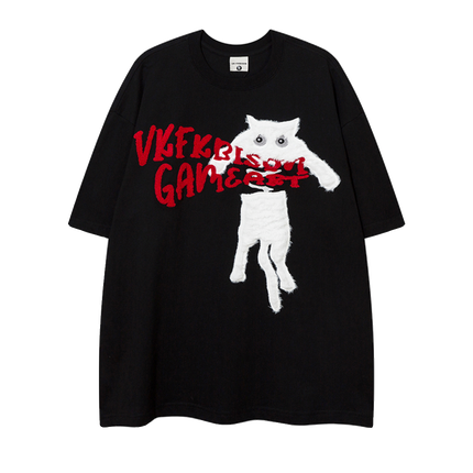 Cat Towel Embroidered Tee